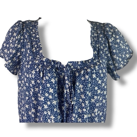 Lauren Ralph Lauren Blue Floral Midi Dress Size 14 – Elegant Boho Cottagecore - Picture 5 of 8